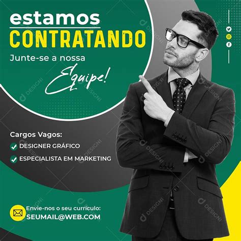 Vagas De Emprego Estamos Contratando Social Media PSD Editavel