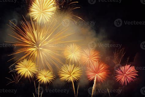 Golden Christmas fireworks. AI generated 22051862 Stock Photo at Vecteezy