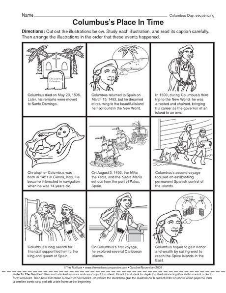 Columbus Day Worksheets For Kindergarten