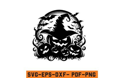 Halloween Witch Hat Pumpkin Vector File Graphic By Craftabledesign