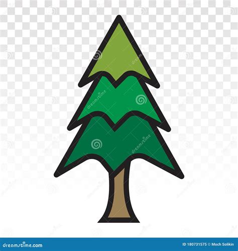 Evergreen Conifer Pine Tree Pinus Vector Flat Icon For Apps And