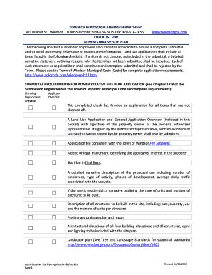 Fillable Online Administrative Site Plan Windsor CO Fax Email Print