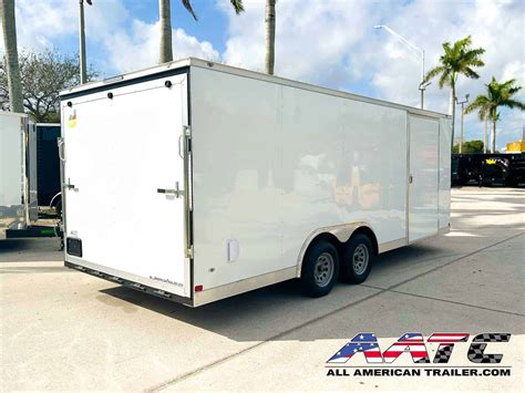 Cw85x20ta2 Gs Wht Covered Wagon 85x20 Tandem Axle Cargo Trailer All American Trailer