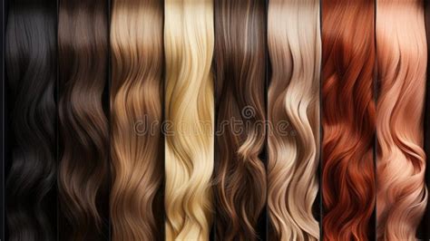 Diverse Hair Color Spectrum Displaying Various Shades From Black To