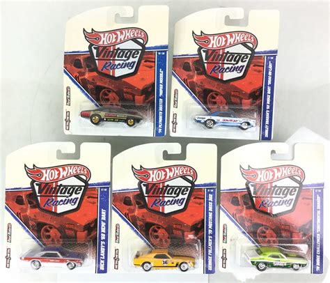 Lot 5 Hot Wheels Vintage Racing Die Cast Cars