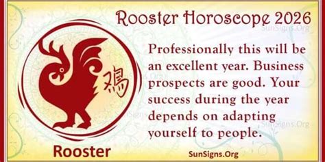 Rooster Horoscope Luck And Feng Shui Predictions Sunsigns Org