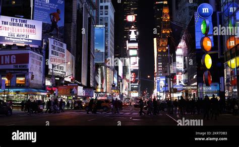 Ultra HD 4K Times Square New York City Illuminated Night Ads Billboard ...