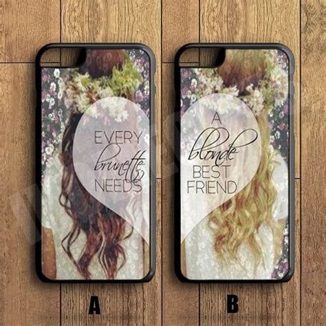 Blonde Brunette Bff Couple Case Custom Case Iphone S C S Bff Phone Cases Iphone