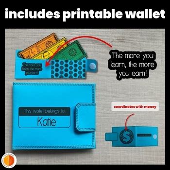 Classroom Cash and Wallet | Printable Play Money by The Color Crush Studio