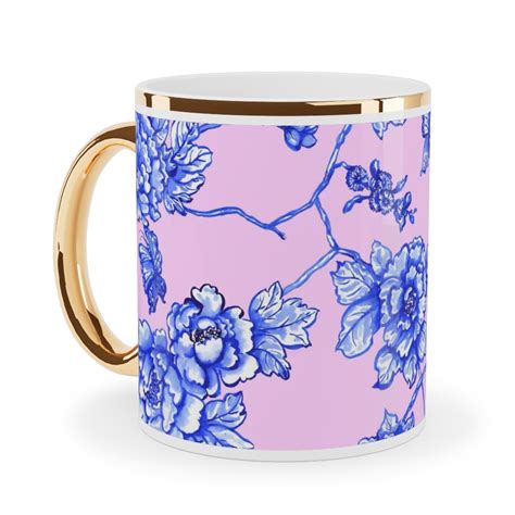 Pink And Gold Floral Mugs Shutterfly