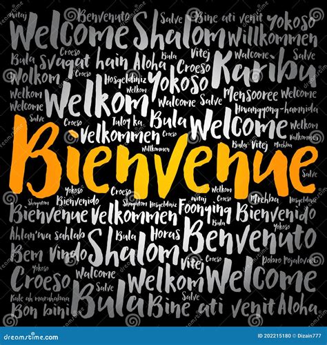 Bienvenue Welcome In French Word Cloud In Different Languages