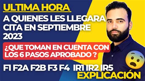 A QUIENES LES LLEGARA CITA EN SEPTIEMBRE 2023 F1 F2A F2B F3 F4 Y IR1