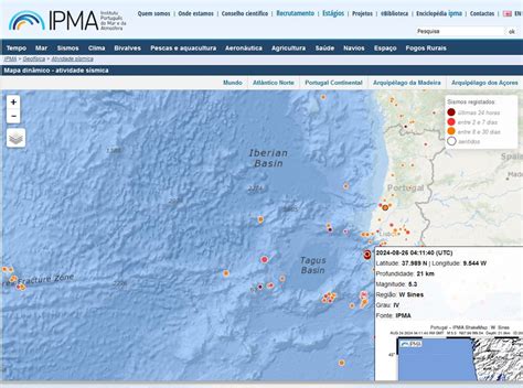 Comunicado Do Ipma Informa Sobre Sismo Sentido Em Portugal Di Rio Do