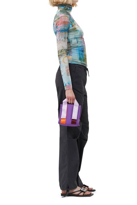 GANNI RECYCLED TECH MINI TOTE / PRP | REVERSIBLE