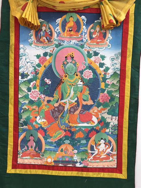 Green Tara Thangka | Original hand-painted Thangka