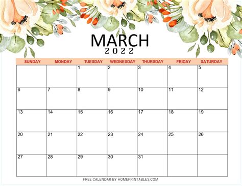 Cute Calendar March 2022