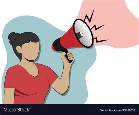 Woman Speaking Into A Megaphone Royalty Free Vector Image