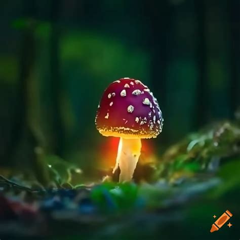 Colorful Agaric Mushrooms In A Magical Forest On Craiyon