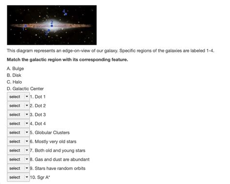 SOLVED: This diagram represents an edge-on-view of our galaxy: Specific ...