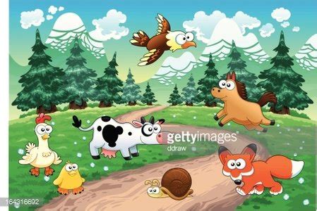 Family Of Animals With Background. Stock Clipart | Royalty-Free ...