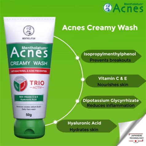 Mentholatum Acnes Creamy Wash Clear Acne And Anti Bacteria Trio Activ