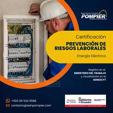 Certificación en prevención de riesgos Energía Eléctrica Pompier CIA