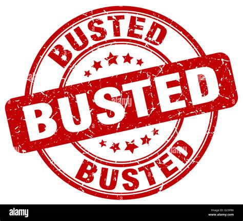 Busted Red Grunge Round Vintage Rubber Stamp Stock Photo Alamy