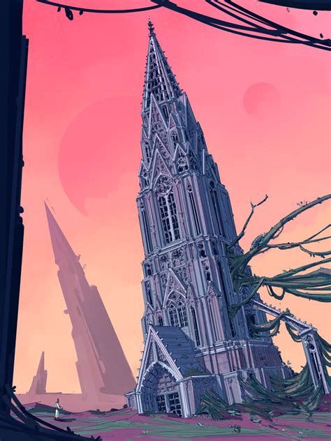 ArtStation Gothic Tower George Brad Digital Art Illustration Art