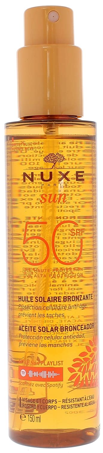 Huile Solaire Bronzante Visage Et Corps Spf Nuxe Spray Solaire