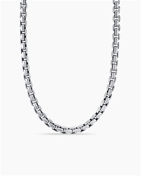 David Yurman Box Chain Necklace In Sterling Silver With 14k Yellow Gold