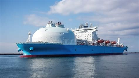 Lng Tanker Carrier In The Sea Gas Carrier For Transportation Of Liquefied Natural Gas