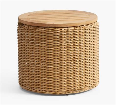 Westport Wicker Storage Outdoor Side Table Outdoor Side Table Side