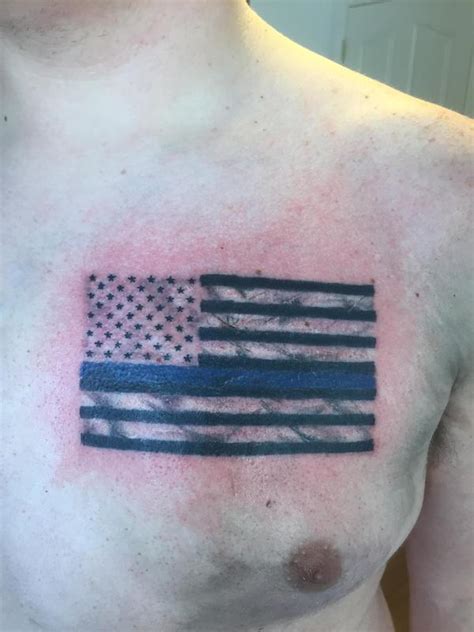 Thin blue line flag by Jaisy Ayers (WOODLANDS TX): TattooNOW