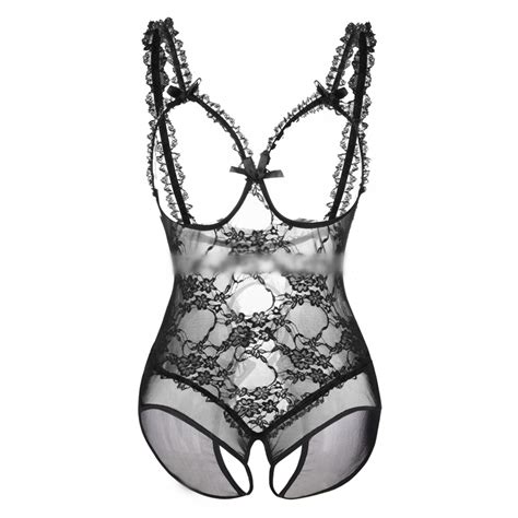 Jual GND143 Lingerie Seksi Hot Big Size Lingerie Wanita Jumbo Jumsuit Open Crotch Big Size