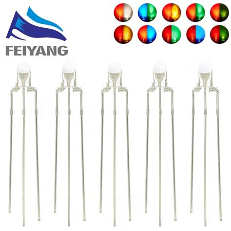 LED 3mm Round Diffused Red Green Two Color Common Anode LED Diode