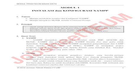 Modul Instalasi Dan Konfigurasi Xampp Pdf Document