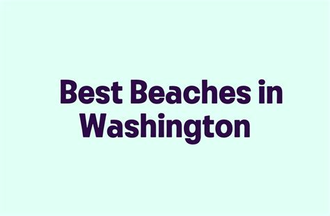 Best Beaches in Washington