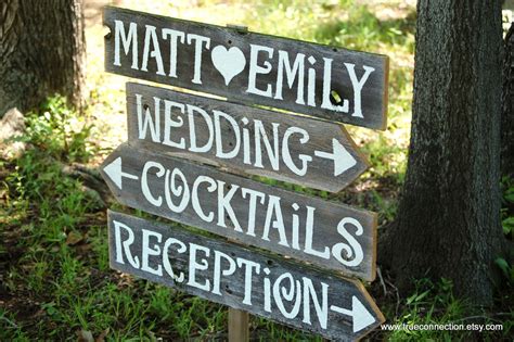 Wedding Signs AND Stake Reclaimed Wood Signs. Reception Signs. Parking ...