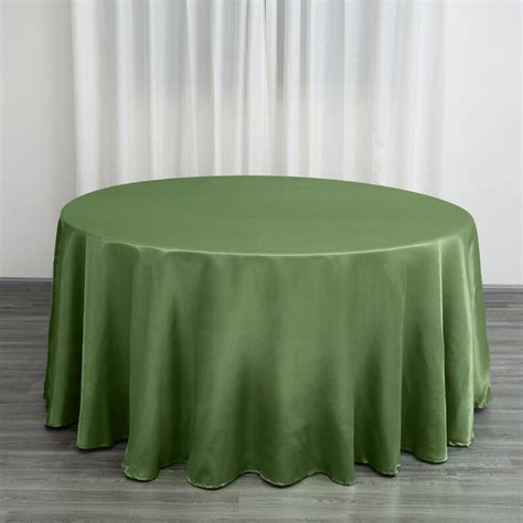 120 Olive Green Satin Round Tablecloth Etsy