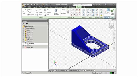 Autodesk Inventor Tutorial Symmetry And The Mirror Tool Youtube