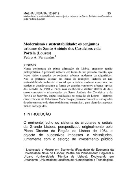 Pdf Modernismo E Sustentabilidade Os Conjuntos Urbanos De Santo