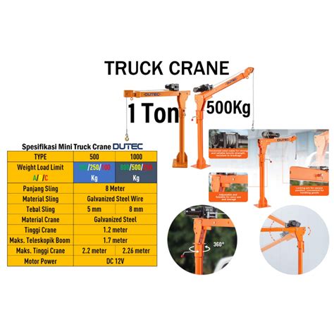 Jual Dutec Mini Truck Cranelifting Crane Katrol 500kg Shopee Indonesia