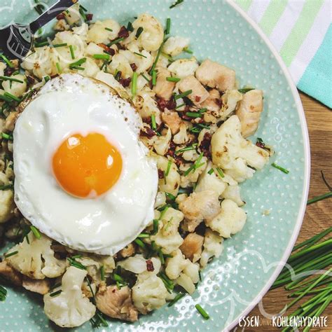 Gerösteter Blumenkohl mit Ei Essen ohne Kohlenhydrate Rezept