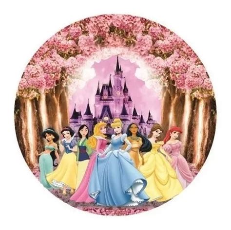 Painel Festa Redondo Princesas Disney Sublimado El Stico Venda Em