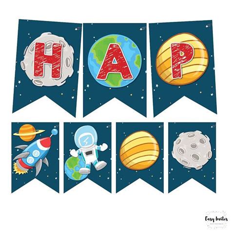 Space Birthday Bunting Space Birthday Banner Space Birthday Space