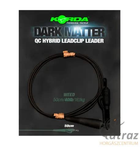 Korda Dark Matter Leader 50 cm QC Hybrid Clip Weed Korda Zöld