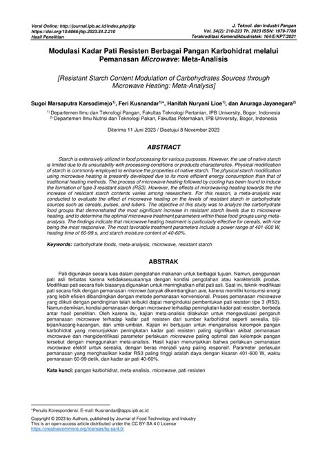 Pdf Modulasi Kadar Pati Resisten Berbagai Pangan Karbohidrat Melalui
