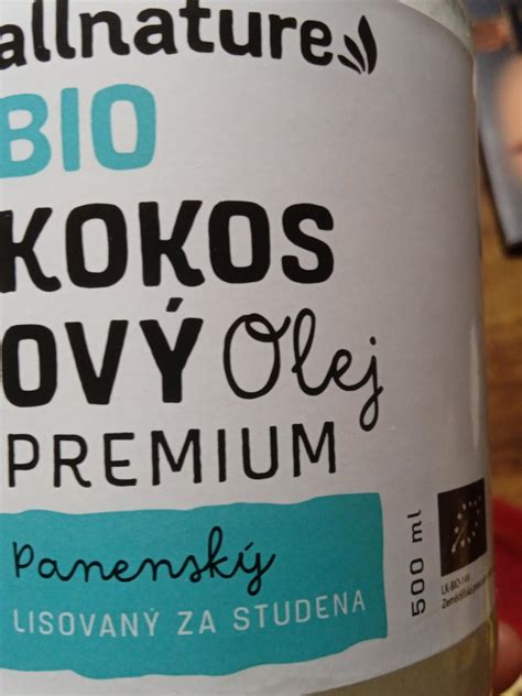 Bio Premium Panensk Kokosov Olej Allnature Kalorie Kj A Nutri N