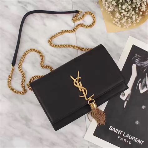 YSL Saint Laurent Woman Slp Chain Tassel Flap Bag Wallet Saint