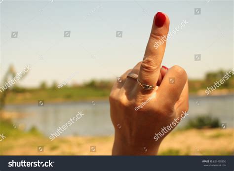 Sign Woman Show Middle Finger Fuck Stock Photo Shutterstock